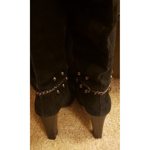 STUART WEITZMAN  'Stadium' Suede Tall Boots Embellished withMetal Studs&Chain 6m - Picture 6 of 7